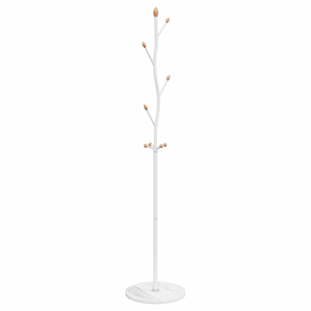 VidaXL porte-manteau 177 cm fer enduit de poudre blanc