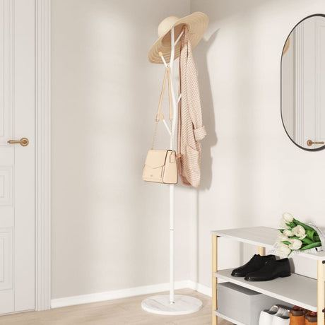 VidaXL porte-manteau 177 cm fer enduit de poudre blanc