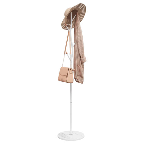 VidaXL porte-manteau 177 cm fer enduit de poudre blanc