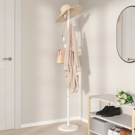 VidaXL porte-manteau 176 cm fer enduit de poudre blanc