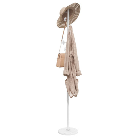 VidaXL porte-manteau 176 cm fer enduit de poudre blanc