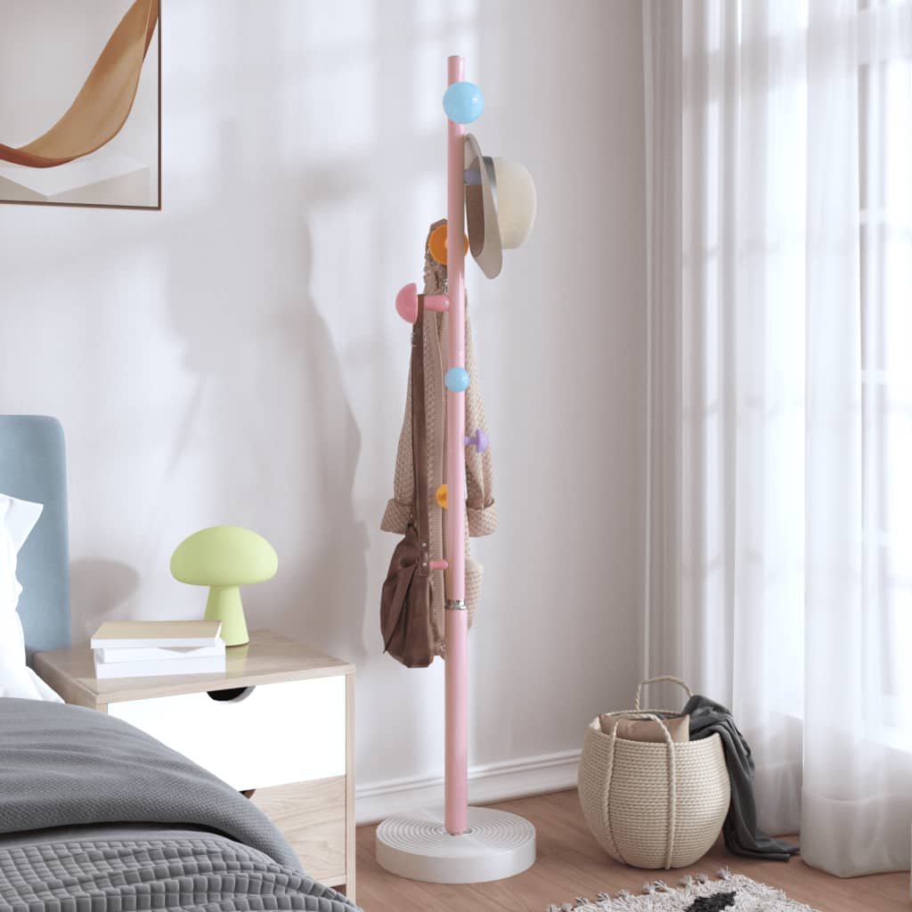 Vidaxl Coat Rack 172 cm prášek -potažené železné růžové