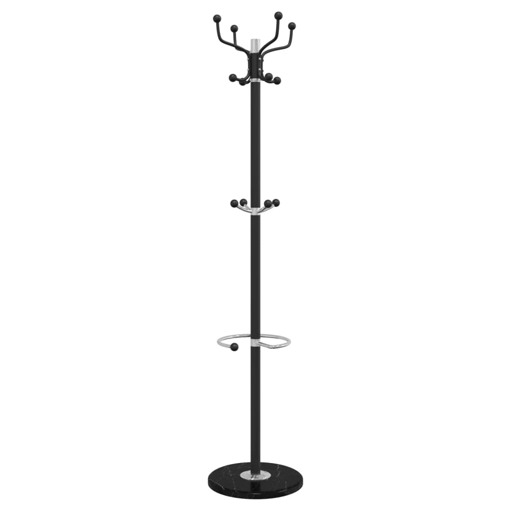 VidaXL porte-manteau avec porte-parapluie 180 cm fer enduit de poudre noir