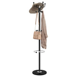 VidaXL porte-manteau avec porte-parapluie 180 cm fer enduit de poudre noir
