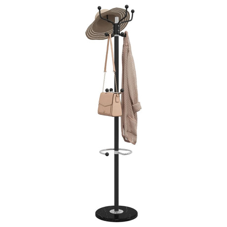 VidaXL porte-manteau avec porte-parapluie 180 cm fer enduit de poudre noir