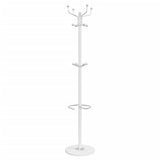 VidaXL porte-manteau avec porte-parapluie 180 cm fer enduit de poudre blanc