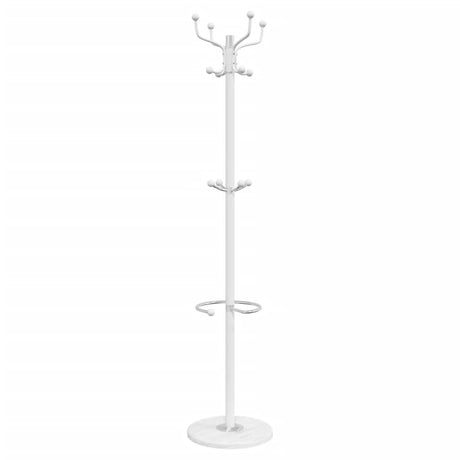VidaXL porte-manteau avec porte-parapluie 180 cm fer enduit de poudre blanc