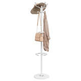 VidaXL porte-manteau avec porte-parapluie 180 cm fer enduit de poudre blanc