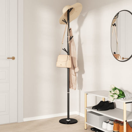 VidaXL porte-manteau 175 cm fer enduit de poudre noir