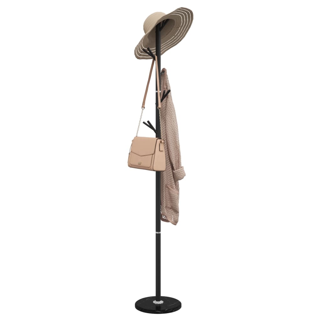 VidaXL porte-manteau 175 cm fer enduit de poudre noir