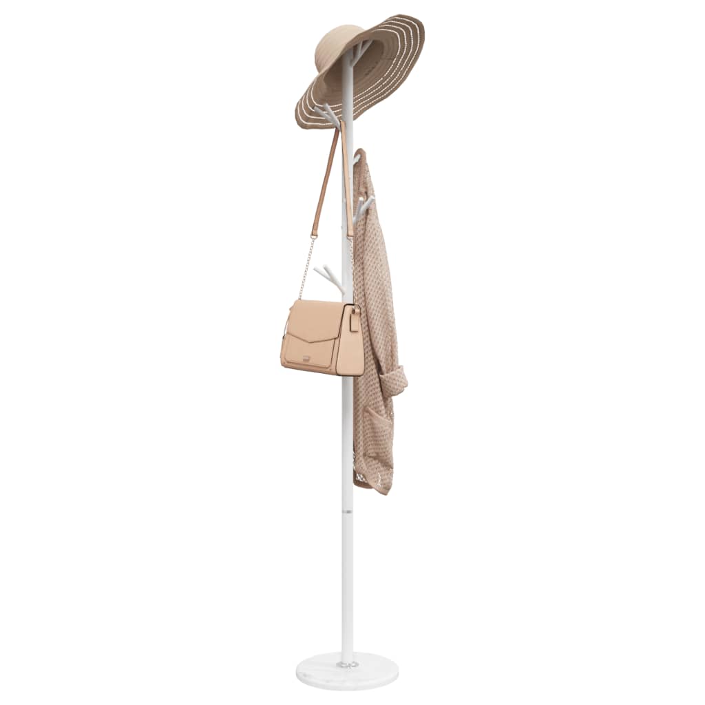 VidaXL porte-manteau 175 cm fer enduit de poudre blanc