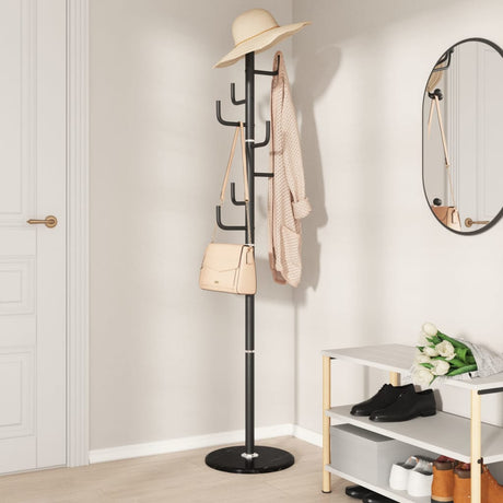 VidaXL porte-manteau 183 cm fer enduit de poudre noir