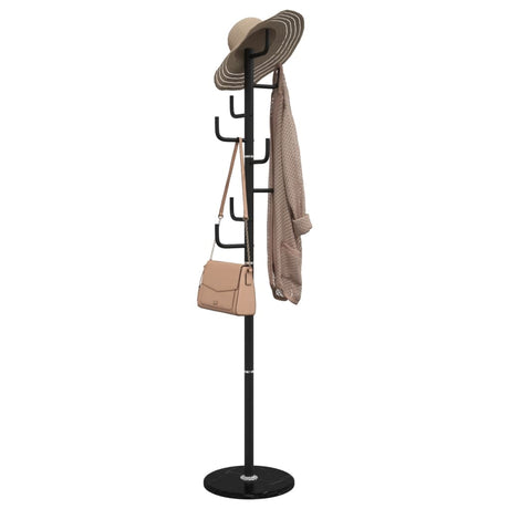 VidaXL porte-manteau 183 cm fer enduit de poudre noir