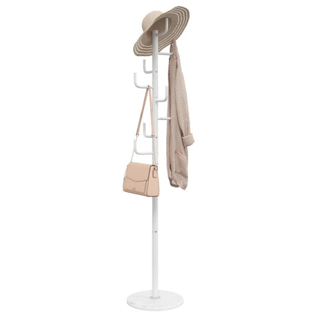 VidaXL porte-manteau 183 cm fer enduit de poudre blanc