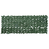Vidaxxl paravent de balcon à feuilles vert foncé 200x75 cm