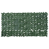 Vidaxxl paravent de balcon à feuilles vert foncé 200x100 cm