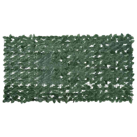 Vidaxxl paravent de balcon à feuilles vert foncé 200x100 cm