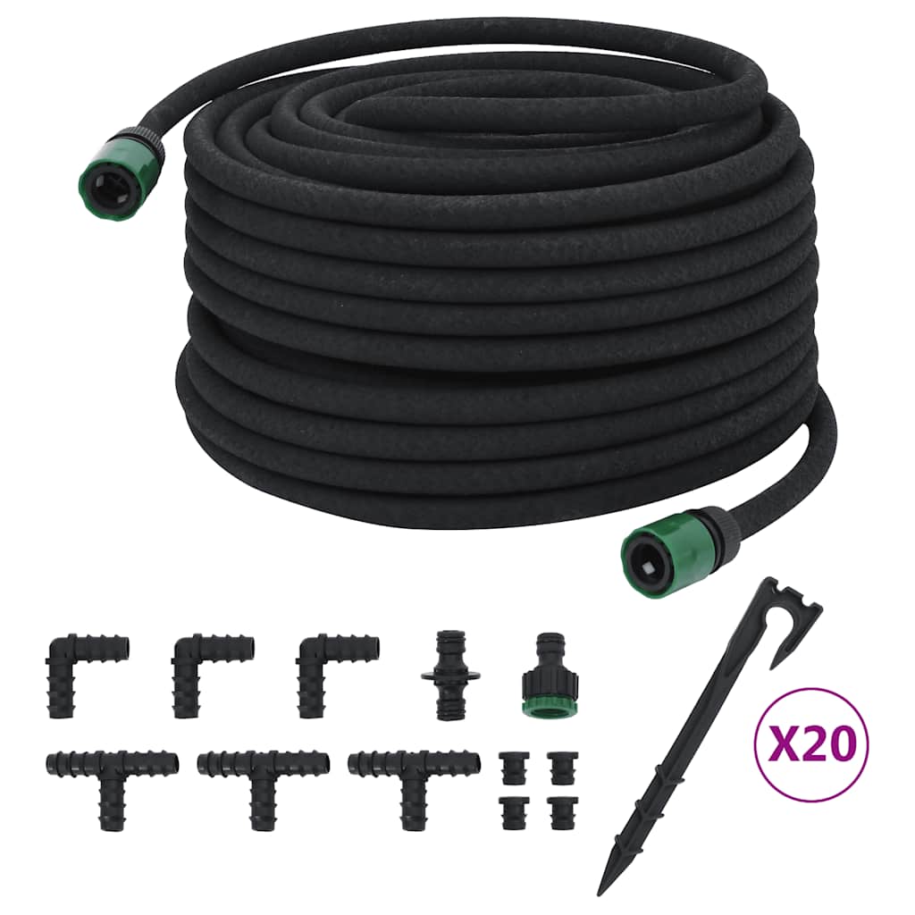 Vidaxx tuyau d'égouttement 0,6'' 50 m caoutchouc noir