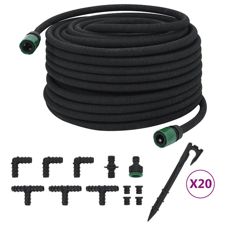 Vidaxx tuyau d'égouttement 0,6'' 50 m caoutchouc noir