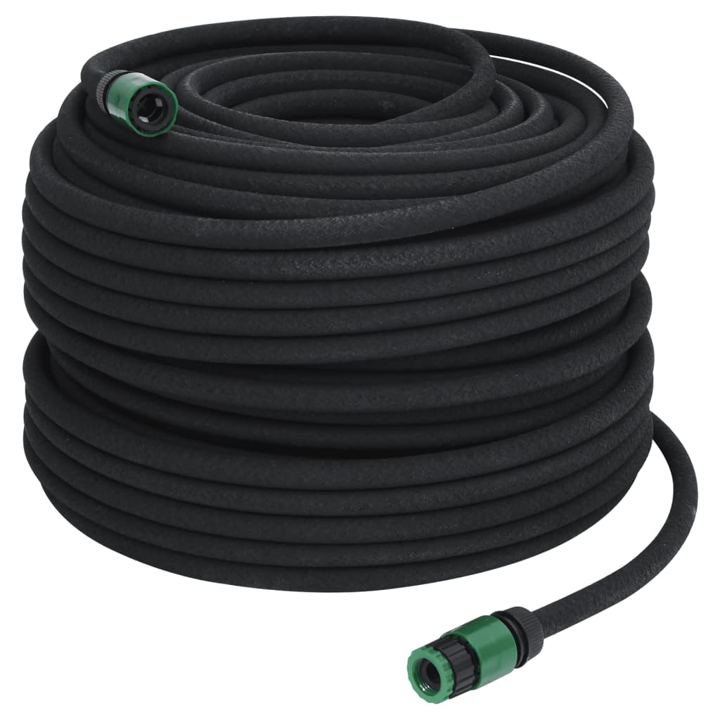 Vidaxl Drip hose 0,6 '' 100 M Gummi schwaarz