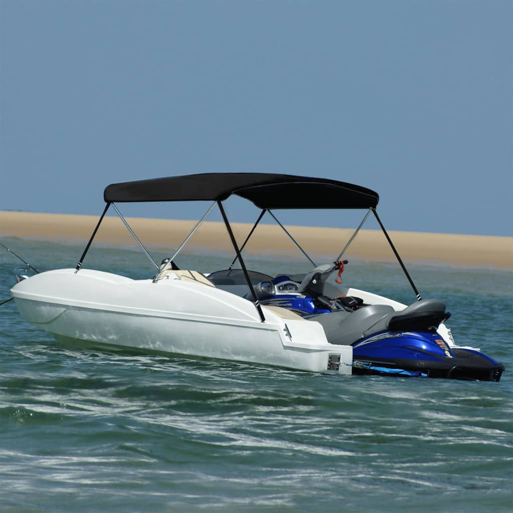 VidaXL toit bimini 2 arceaux 180x130x110 cm noir