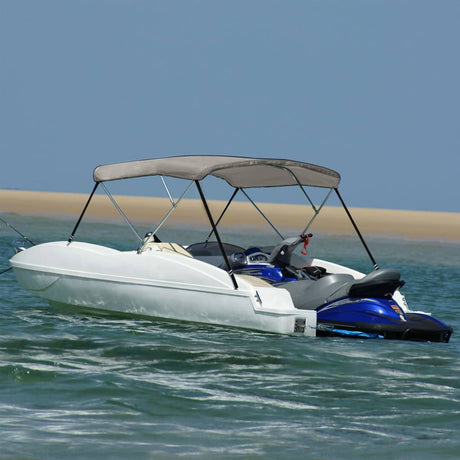 VidaXL toit bimini 3 arceaux 183x140x137 cm gris