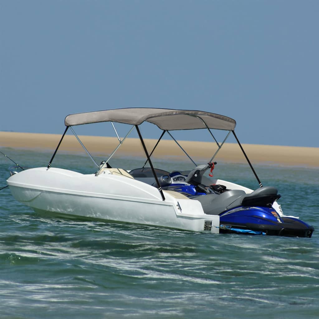 VidaXL toit bimini 3 arceaux 183x160x137 cm gris