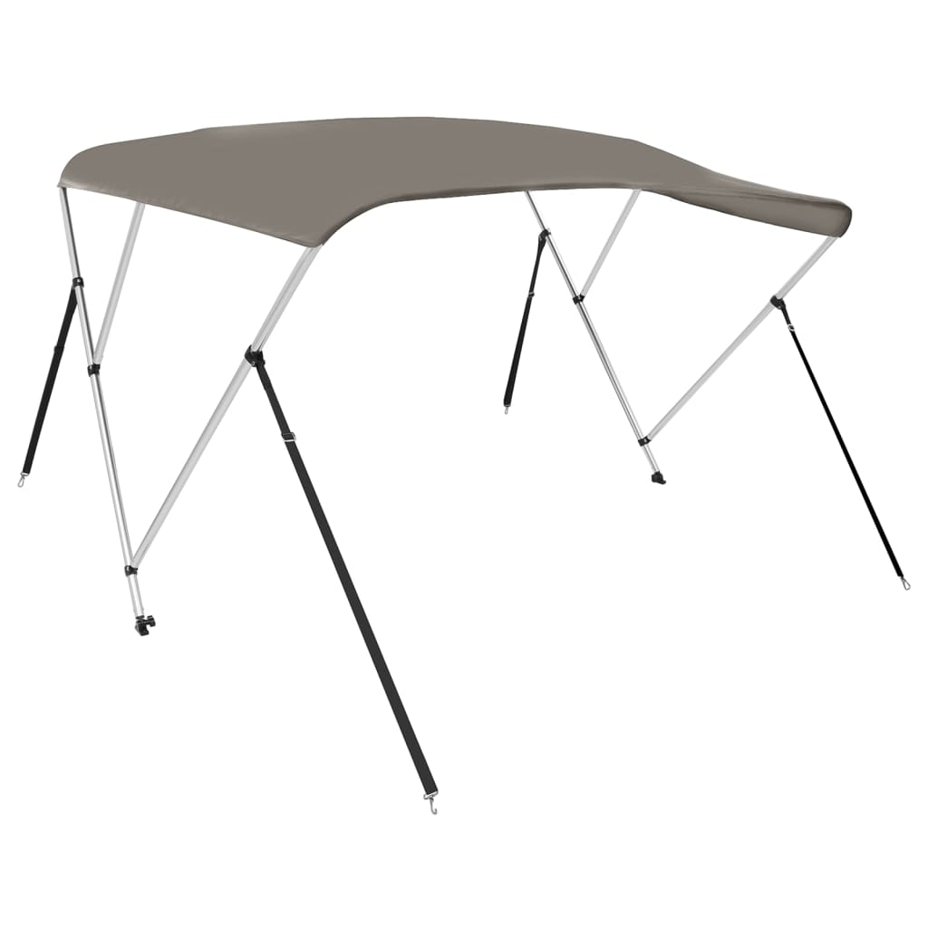 VidaXL toit bimini 3 arceaux 183x180x137 cm gris