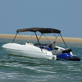 VidaXL toit bimini 3 arceaux 183x140x137 cm noir