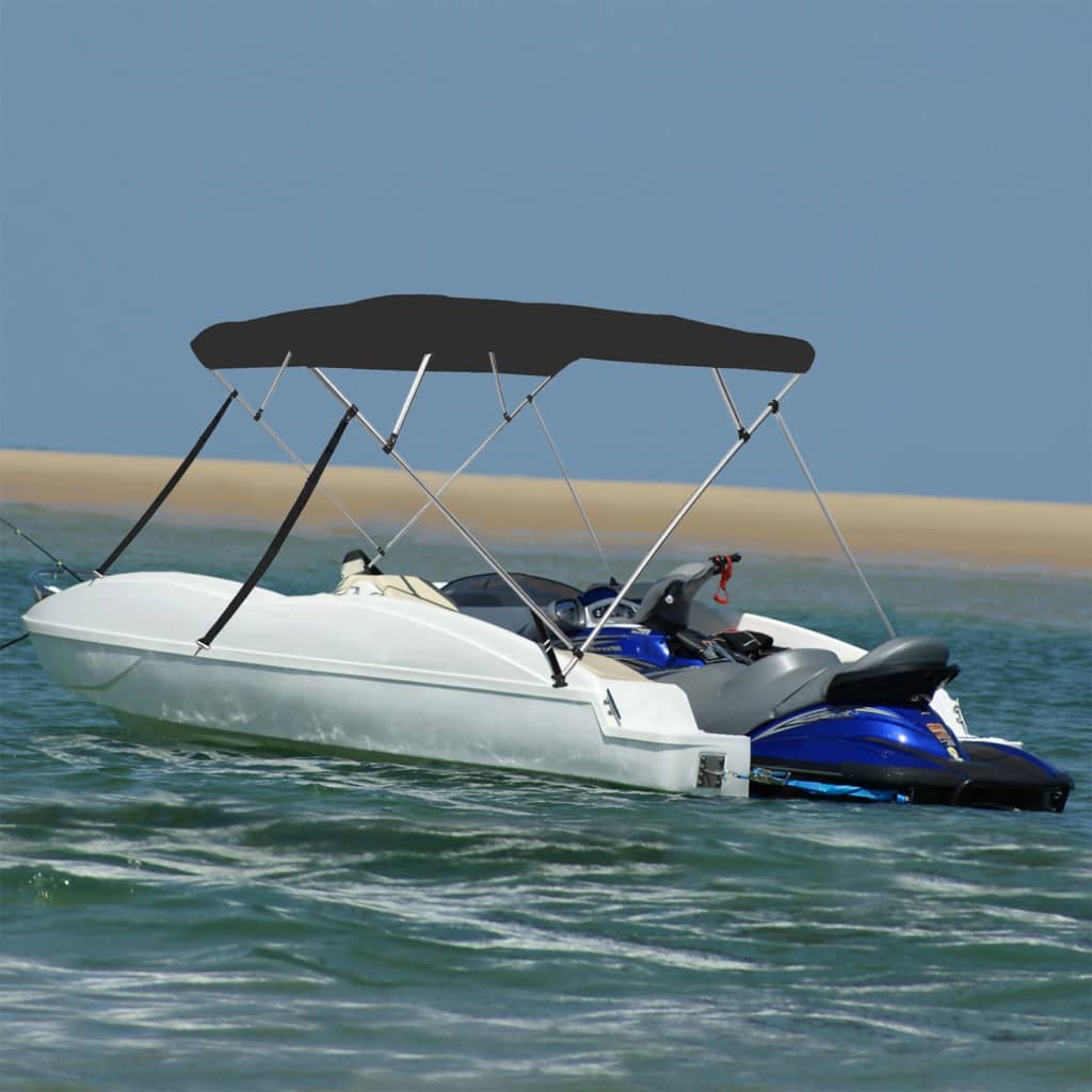 VidaXL toit bimini 4 arceaux 243x180x137 cm noir