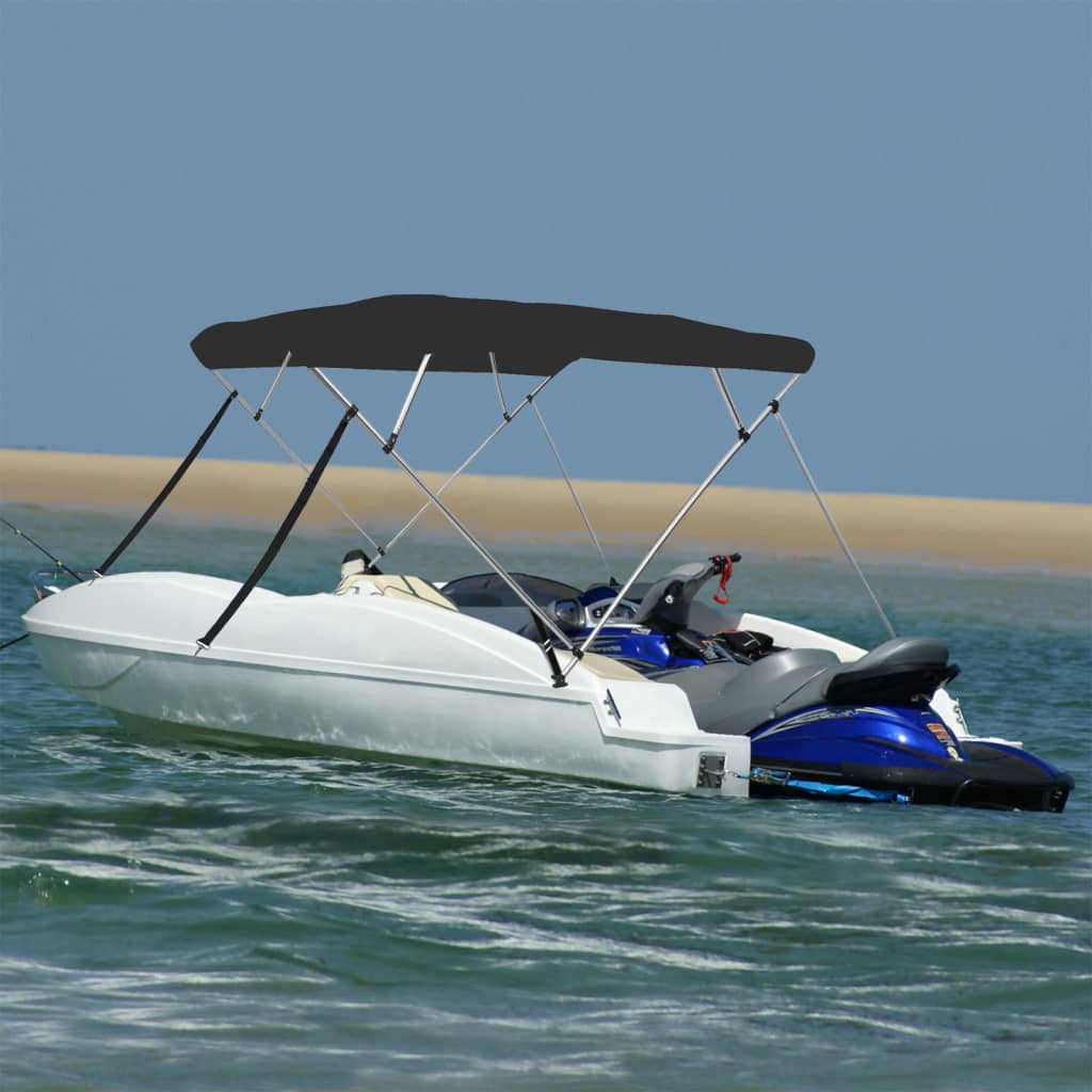 VidaXL toit bimini 4 arceaux 243x210x137 cm noir