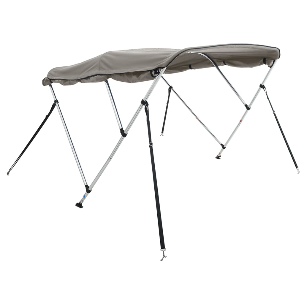 VidaXL toit bimini 3 arceaux avec parois latérales 183x(185-198)x137 cm