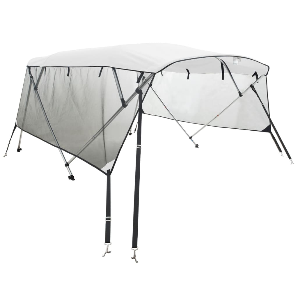 VidaXL toit bimini 4 arches avec parois latérales en maille 243x(200-213)x137 cm