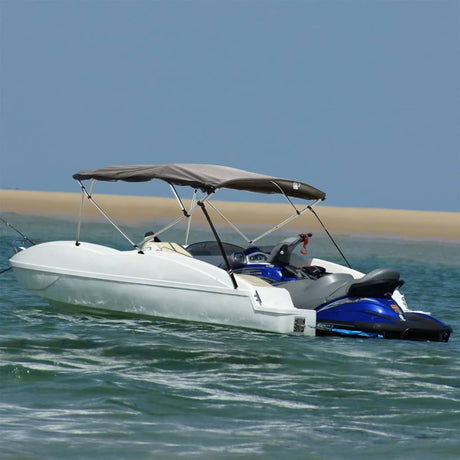 VidaXL toit bimini 4 arches avec parois latérales en maille 243x(185-198)x137 cm