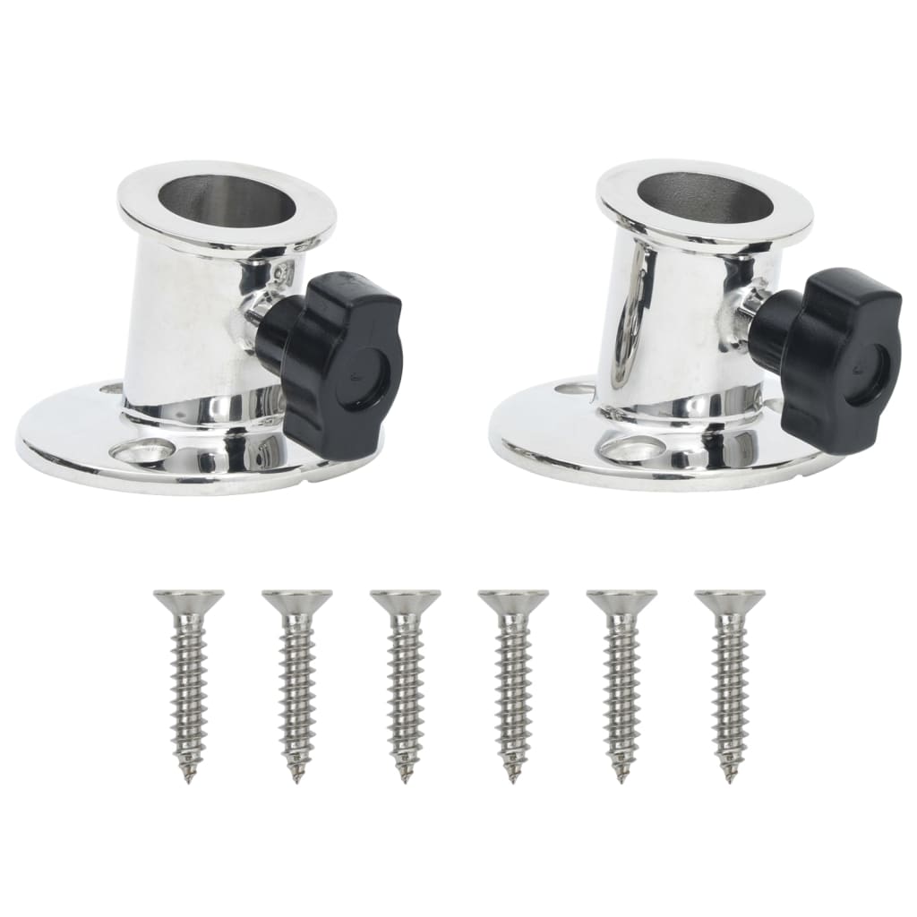 Base bimini Vidaxl2 pcs pour tube rond de 26 mm en acier inoxydable