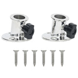 Base bimini Vidaxl2 pcs pour tube rond de 26 mm en acier inoxydable