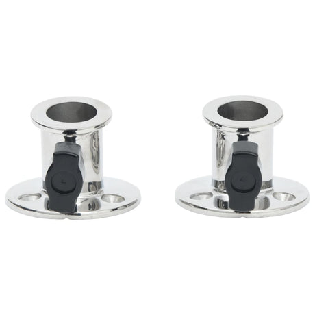 Base bimini Vidaxl2 pcs pour tube rond de 26 mm en acier inoxydable