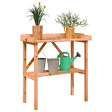 Vidaxl plant table with shelf 78x38x82.5 cm pine brown