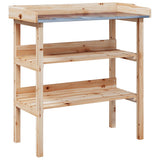 VidaXL table à plantes avec étagères 78x38x82,5 cm bois de pin massif