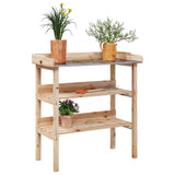 VidaXL table à plantes avec étagères 78x38x82,5 cm bois de pin massif
