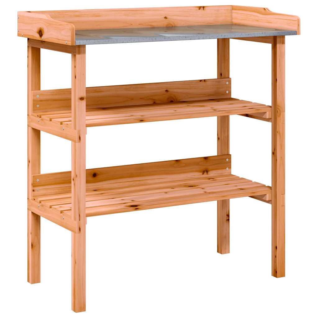 Vidaxx table à plantes avec étagères 78x38x82,5 cm bois de pin marron