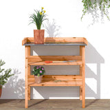 Vidaxx table à plantes avec étagères 78x38x82,5 cm bois de pin marron