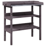 Vidaxx table à plantes avec étagères 78x38x82,5 cm bois de pin gris