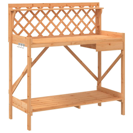 Vidaxx table d'empotage avec treillis en bois de pin massif marron
