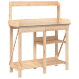 Table d'empotage VidaXL avec étagères en bois de pin massif
