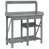 VidaXL banc d'empotage avec étagères, bois de pin massif, gris