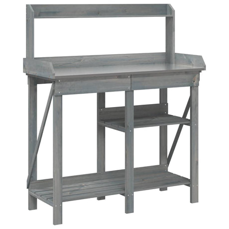VidaXL banc d'empotage avec étagères, bois de pin massif, gris