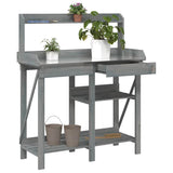 VidaXL banc d'empotage avec étagères, bois de pin massif, gris
