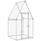 Vidaxl Chicken Coop 100x100x190 cm verzinkter Stahl silberfarben