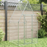 Vidaxl Chicken Coop 100x100x190 cm Galvaniserat stål silverfärgat